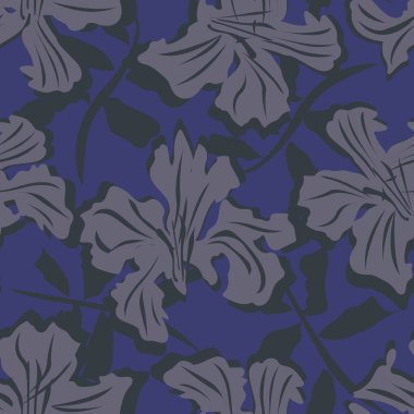 Çiçek fırçası darbeleri moda baskıları, grafikler, arka planlar ve el sanatları için pürüzsüz desen