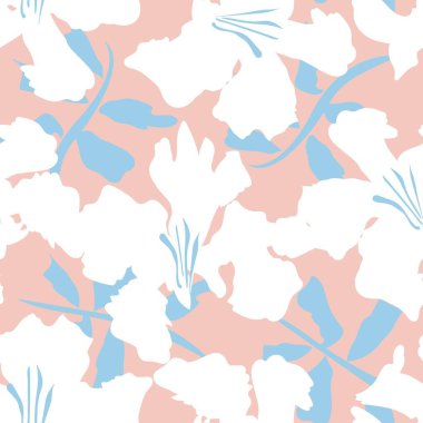 Çiçek fırçası darbeleri moda baskıları, grafikler, arka planlar ve el sanatları için pürüzsüz desen