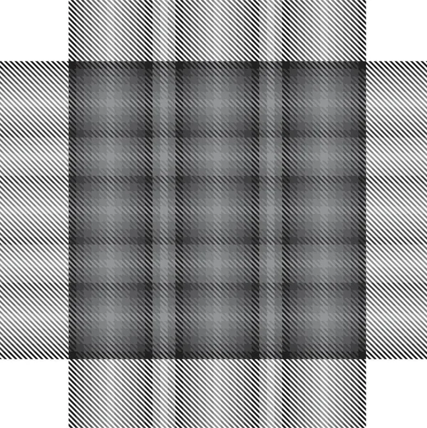 Schwarz Weißes Ombre Plaid Texturiertes Nahtloses Muster Für Modetextilien Und — Stockvektor