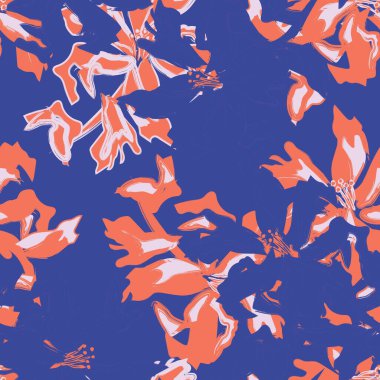 Çiçek fırçası darbeleri moda baskıları, grafikler, arka planlar ve el sanatları için pürüzsüz desen