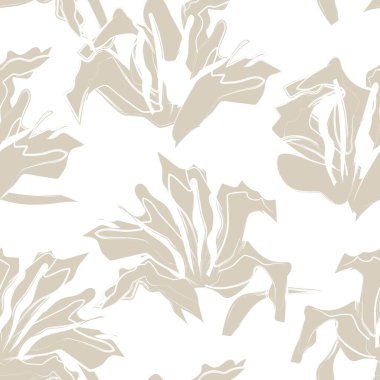 Çiçek fırçası darbeleri moda baskıları, grafikler, arka planlar ve el sanatları için pürüzsüz desen