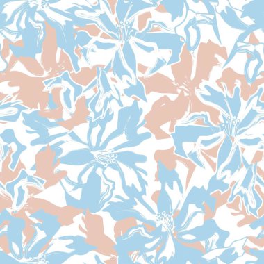 Çiçek fırçası darbeleri moda baskıları, grafikler, arka planlar ve el sanatları için pürüzsüz desen