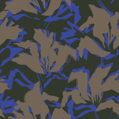 Çiçek fırçası darbeleri moda baskıları, grafikler, arka planlar ve el sanatları için pürüzsüz desen