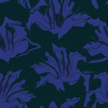 Çiçek fırçası darbeleri moda baskıları, grafikler, arka planlar ve el sanatları için pürüzsüz desen