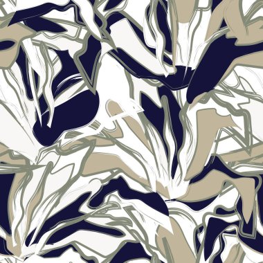 Çiçek fırçası darbeleri moda baskıları, grafikler, arka planlar ve el sanatları için pürüzsüz desen