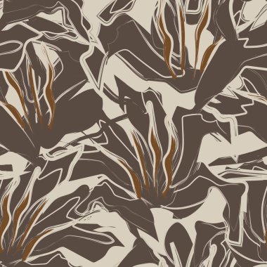 Çiçek fırçası darbeleri moda baskıları, grafikler, arka planlar ve el sanatları için pürüzsüz desen