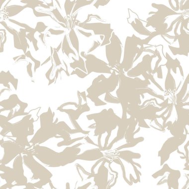 Çiçek fırçası darbeleri moda baskıları, grafikler, arka planlar ve el sanatları için pürüzsüz desen