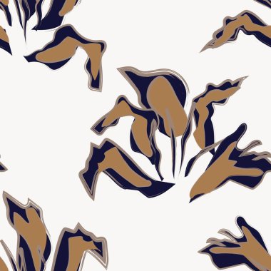 Çiçek fırçası darbeleri moda baskıları, grafikler, arka planlar ve el sanatları için pürüzsüz desen