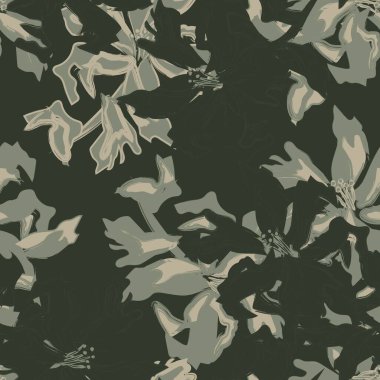 Çiçek fırçası darbeleri moda baskıları, grafikler, arka planlar ve el sanatları için pürüzsüz desen