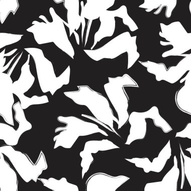 Çiçek fırçası darbeleri moda baskıları, grafikler, arka planlar ve el sanatları için pürüzsüz desen