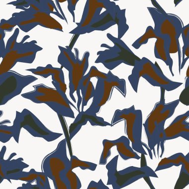 Çiçek fırçası darbeleri moda baskıları, grafikler, arka planlar ve el sanatları için pürüzsüz desen