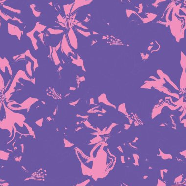 Çiçek fırçası darbeleri moda baskıları, grafikler, arka planlar ve el sanatları için pürüzsüz desen