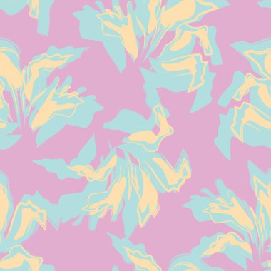 Çiçek fırçası darbeleri moda baskıları, grafikler, arka planlar ve el sanatları için pürüzsüz desen