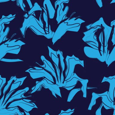 Çiçek fırçası darbeleri moda baskıları, grafikler, arka planlar ve el sanatları için pürüzsüz desen