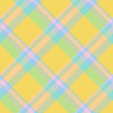 Gökkuşağı Pastel Çapraz Ekose Tartan desensiz desen tasarımı moda tekstil ve grafikleri için uygundur