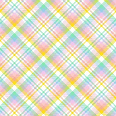 Gökkuşağı Pastel Çapraz Ekose Tartan desensiz desen tasarımı moda tekstil ve grafikleri için uygundur