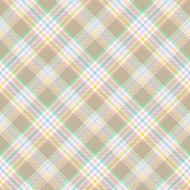 Gökkuşağı Pastel Çapraz Ekose Tartan desensiz desen tasarımı moda tekstil ve grafikleri için uygundur