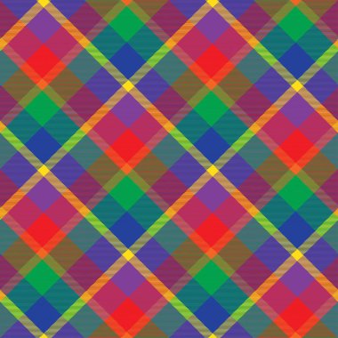 Gökkuşağı Çapraz Ekoseli Tartan Moda tekstil ve grafikleri için uygun desensiz desen tasarımı