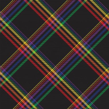 Gökkuşağı Çapraz Ekoseli Tartan Moda tekstil ve grafikleri için uygun desensiz desen tasarımı