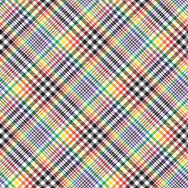 Gökkuşağı Çapraz Ekoseli Tartan Moda tekstil ve grafikleri için uygun desensiz desen tasarımı