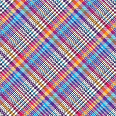 Gökkuşağı Çapraz Ekoseli Tartan Moda tekstil ve grafikleri için uygun desensiz desen tasarımı