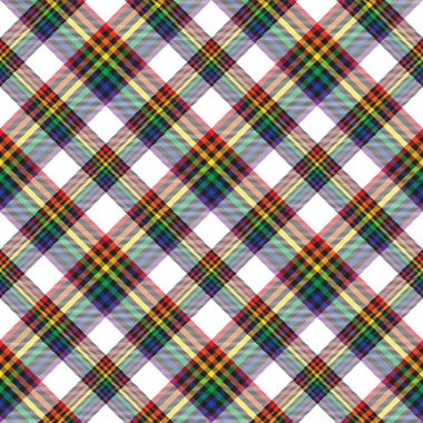 Gökkuşağı Çapraz Ekoseli Tartan Moda tekstil ve grafikleri için uygun desensiz desen tasarımı