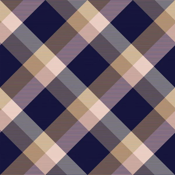 Bruin Diagonal Plaid Tartan Textuur Naadloos Patroon Ontwerp Geschikt Voor — Stockvector