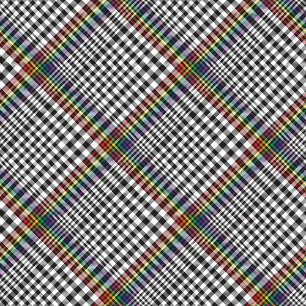 Rainbow Diagonal Plaid Tartan Texturované Bezešvý Vzor Design Vhodný Pro — Stockový vektor