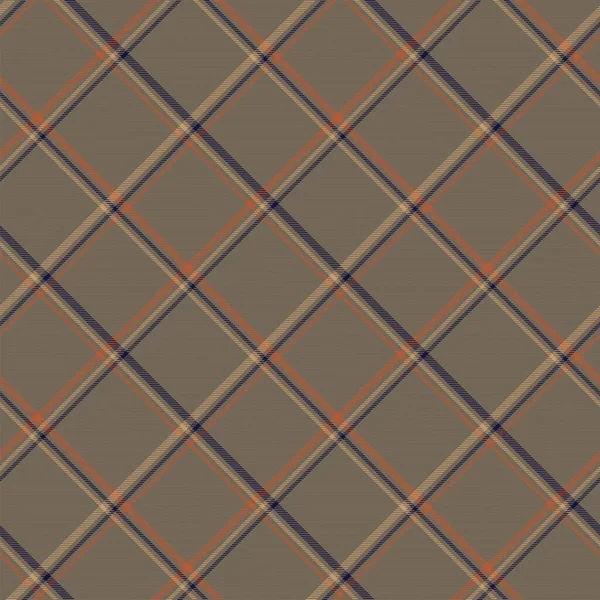 Marrón Diagonal Cuadros Tartán Texturizado Diseño Patrón Sin Costuras Adecuado — Vector de stock