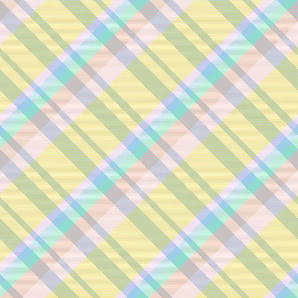 Rainbow Pastel Diagonal Plaid Tartan Texturé Design Sans Couture Adapté — Image vectorielle