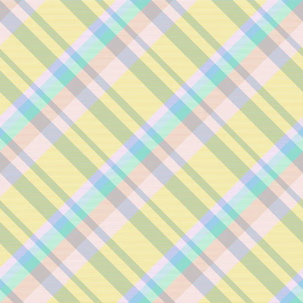 Tęcza Pastel Diagonal Plaid Tartan Teksturowany Bezszwowy Wzór Projekt Nadaje — Wektor stockowy