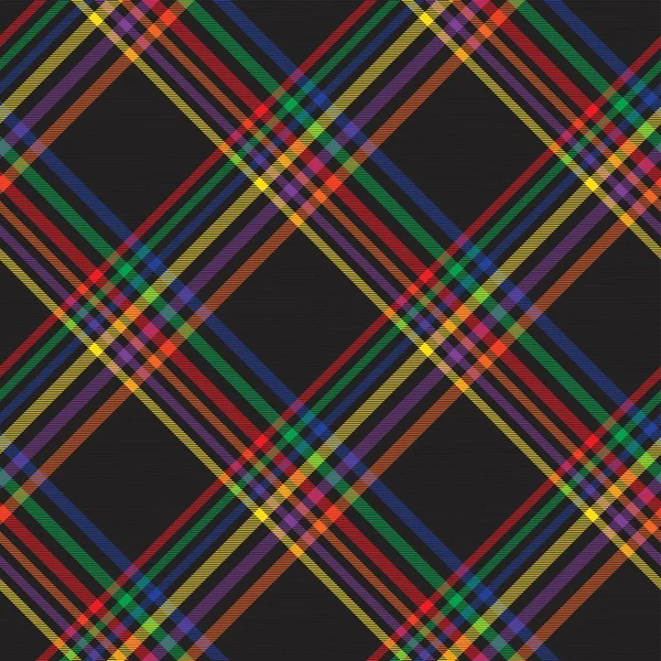 Rainbow Diagonal Plaid Tartán Texturizado Diseño Patrón Sin Costuras Adecuado — Archivo Imágenes Vectoriales