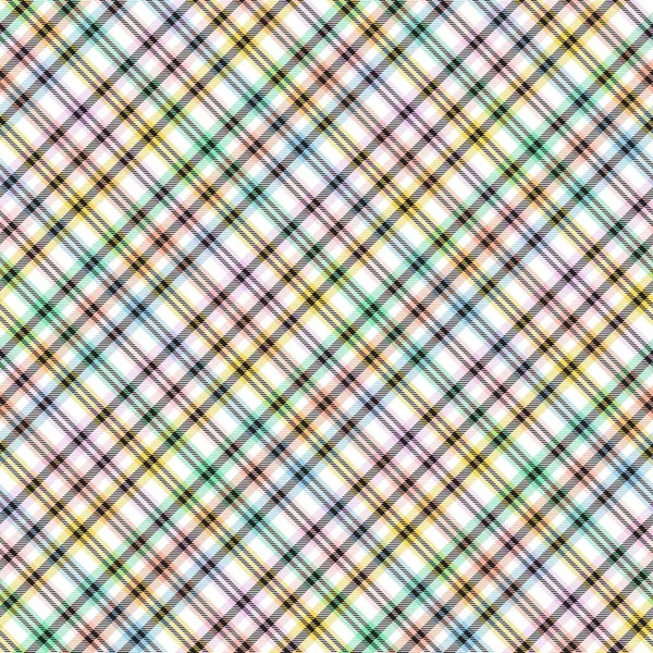 Tęcza Pastel Diagonal Plaid Tartan Teksturowany Bezszwowy Wzór Projekt Nadaje — Wektor stockowy