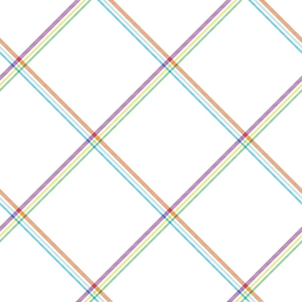 Rainbow Diagonal Rutig Tartan Strukturerad Sömlös Mönsterdesign Lämplig För Modetextilier — Stock vektor