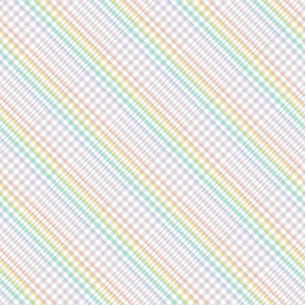 Rainbow Pastel Diagonal Plaid Tartan Текстурированный Бесшовный Дизайн Шаблона Подходит — стоковый вектор