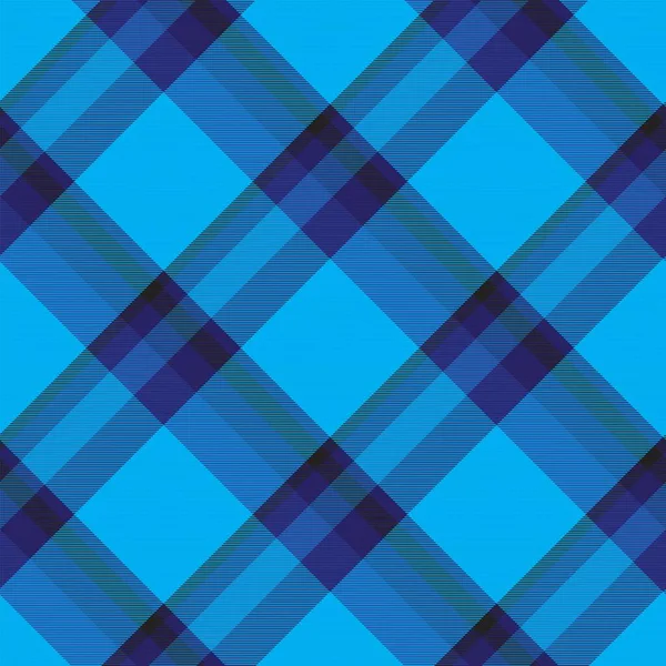 Blue Diagonal Plaid Tartan Текстурированный Бесшовный Дизайн Шаблона Подходит Моды — стоковый вектор