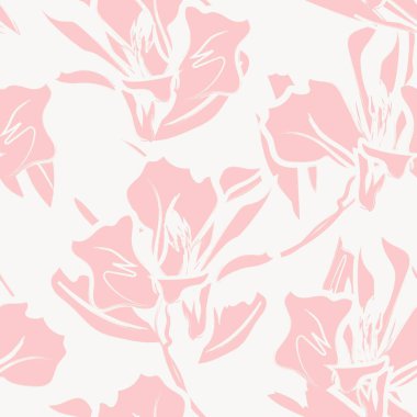 Çiçek fırçası darbeleri moda tekstil, grafik, arka plan ve el sanatları için pürüzsüz desen arka planı