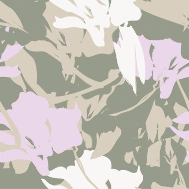 Çiçek fırçası darbeleri moda tekstil, grafik, arka plan ve el sanatları için pürüzsüz desen arka planı