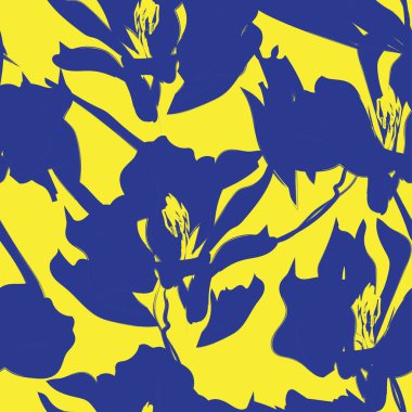 Çiçek fırçası darbeleri moda tekstil, grafik, arka plan ve el sanatları için pürüzsüz desen arka planı