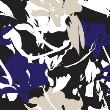 Çiçek fırçası darbeleri moda tekstil, grafik, arka plan ve el sanatları için pürüzsüz desen arka planı