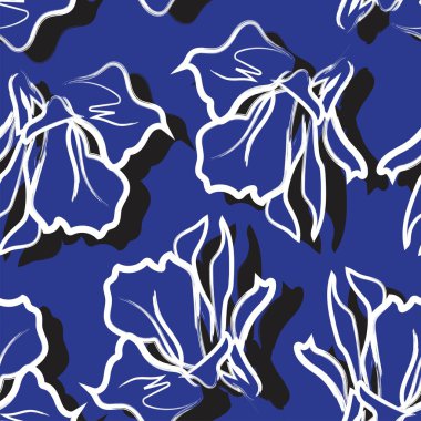 Çiçek fırçası darbeleri moda tekstil, grafik, arka plan ve el sanatları için pürüzsüz desen arka planı