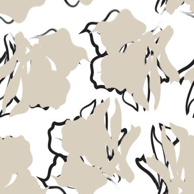 Çiçek fırçası darbeleri moda tekstil, grafik, arka plan ve el sanatları için pürüzsüz desen arka planı