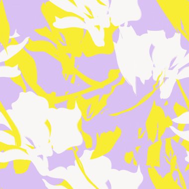 Çiçek fırçası darbeleri moda tekstil, grafik, arka plan ve el sanatları için pürüzsüz desen arka planı