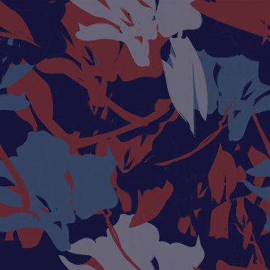 Çiçek fırçası darbeleri moda tekstil, grafik, arka plan ve el sanatları için pürüzsüz desen arka planı