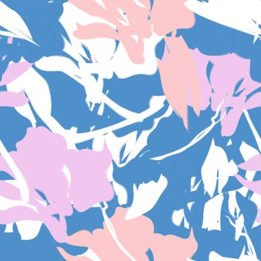 Çiçek fırçası darbeleri moda tekstil, grafik, arka plan ve el sanatları için pürüzsüz desen arka planı