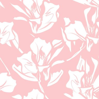 Çiçek fırçası darbeleri moda tekstil, grafik, arka plan ve el sanatları için pürüzsüz desen arka planı