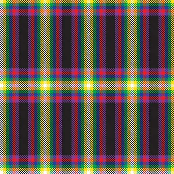 Rainbow Plaid Geruit Tartan Naadloos Patroon Geschikt Voor Mode Textiel — Stockvector