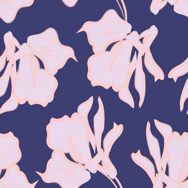 Pinceladas Florales Sin Costura Patrón Fondo Para Textiles Moda Gráficos — Vector de stock