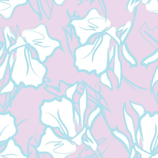 Floral Brush Strokes Seamless Pattern Background Fashion Textiles Graphics Backgrounds — Vetor de Stock