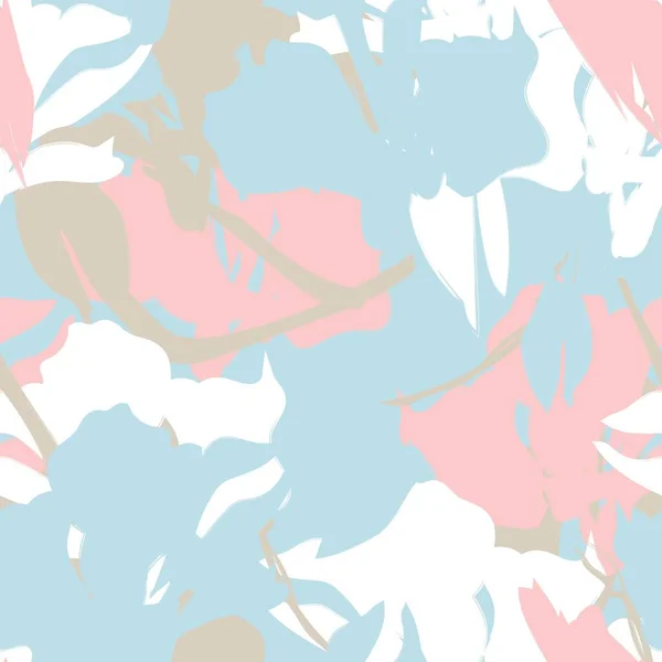 Квіткові Мазки Пензлем Безшовний Візерунок Модного Текстилю Графіки Фону Ремесел — стоковий вектор